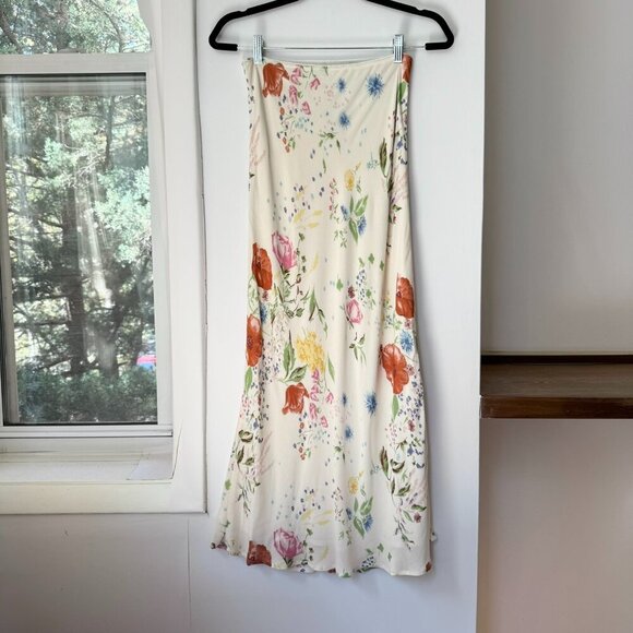 Reformation Layla Skirt Midi Maxi in Etude Cream Floral 2 - Picture 3 of 14